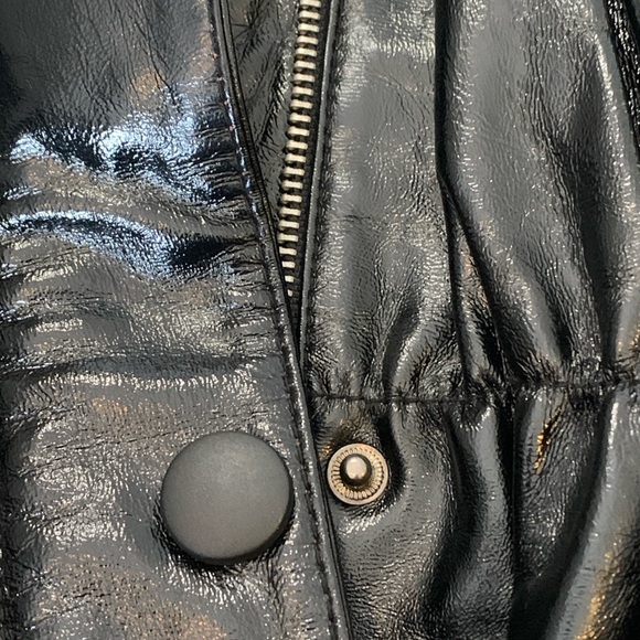 Vintage Liquid Leather Jacket Rock Industrial Goth Witchy 90’s Women’s Small - Picture 5 of 14